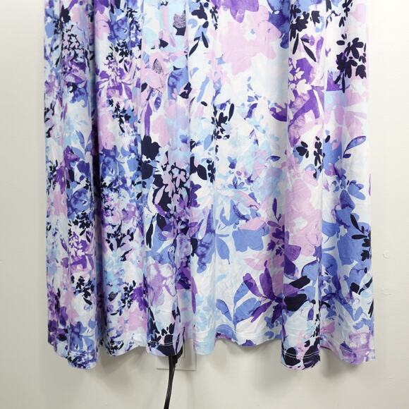 Soft Surroundings Vivienne Purple Blue Floral Maxi 1/2 Sleeve Dress New Plus 2X - Picture 5 of 12